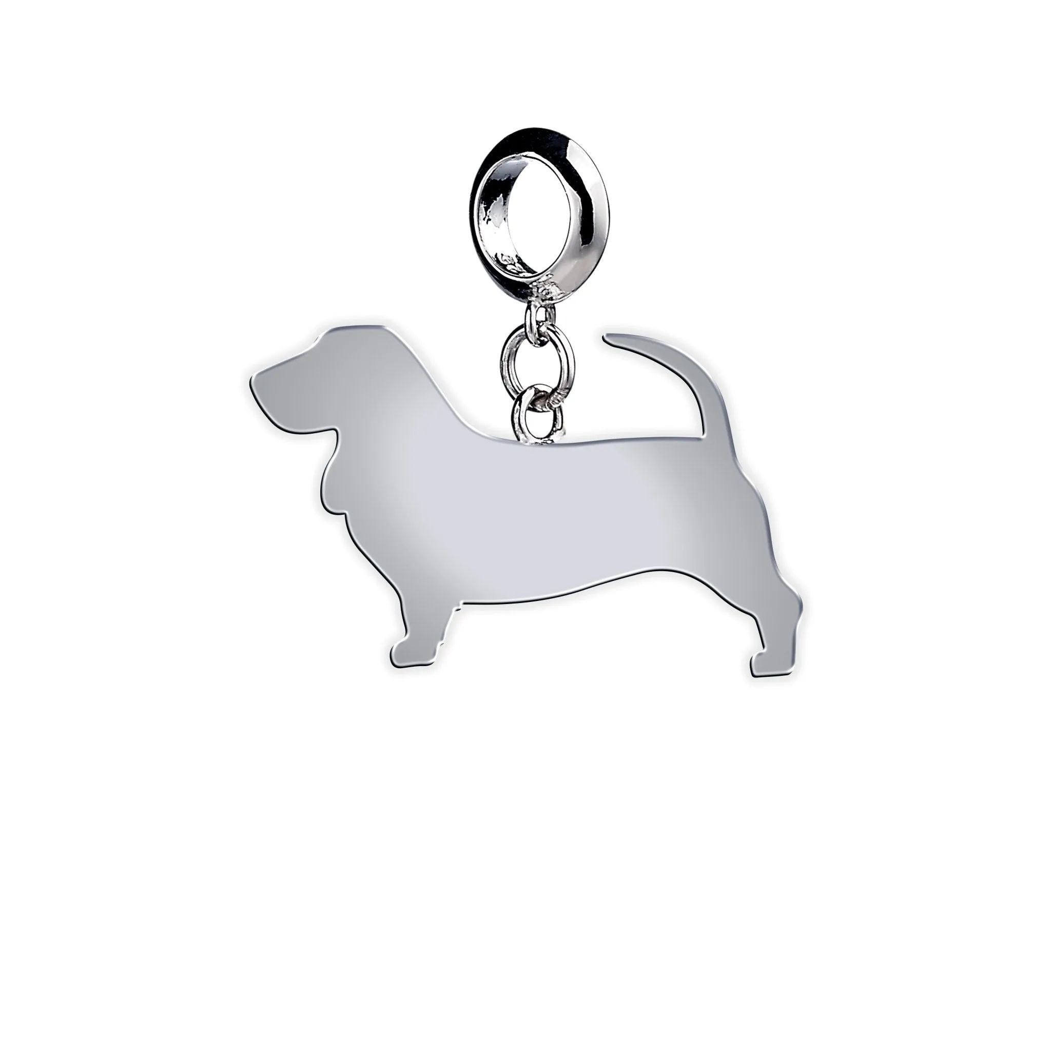 Basset Fauve De Bretagne Silhouette Silver Charm