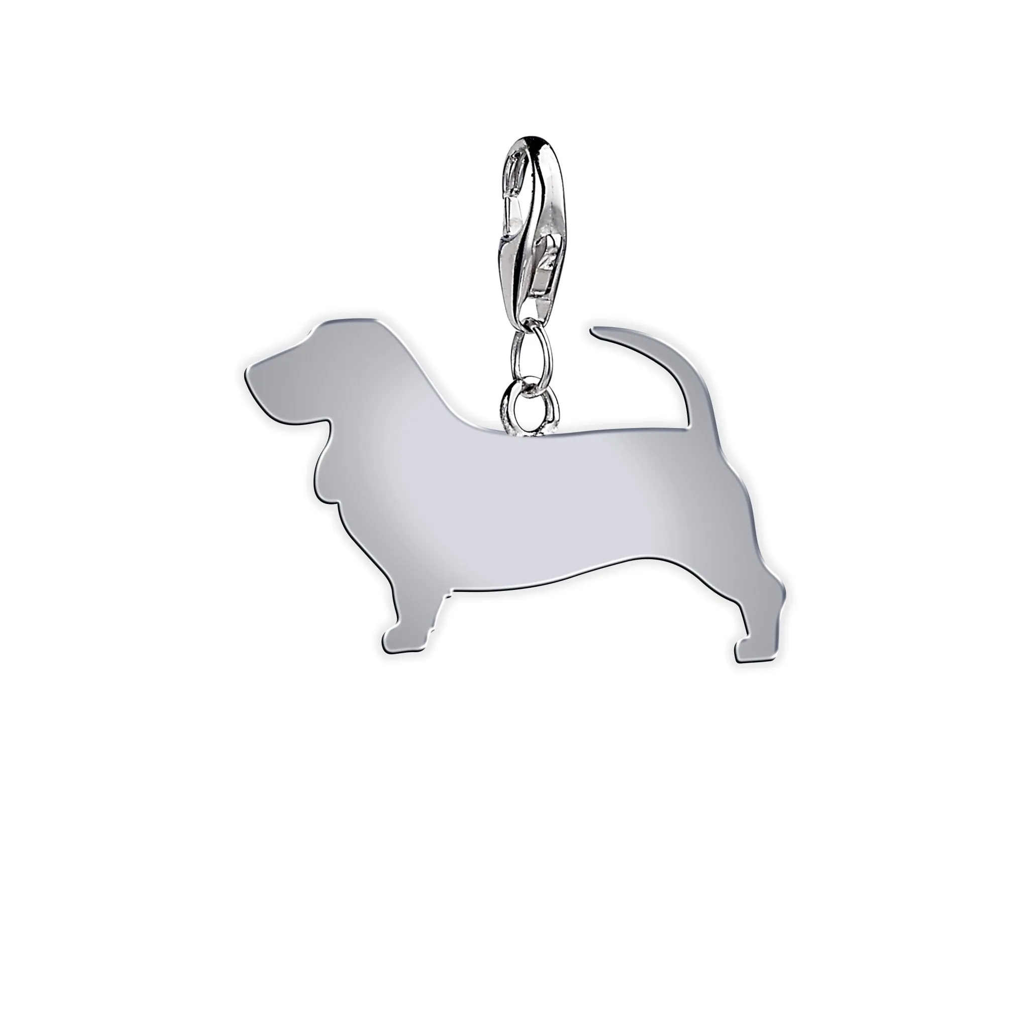 Basset Fauve De Bretagne Silhouette Silver Charm