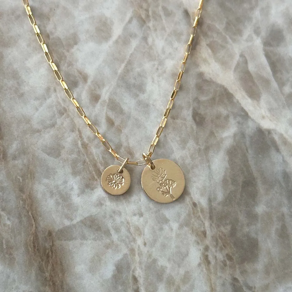 Big coin necklace gold filled