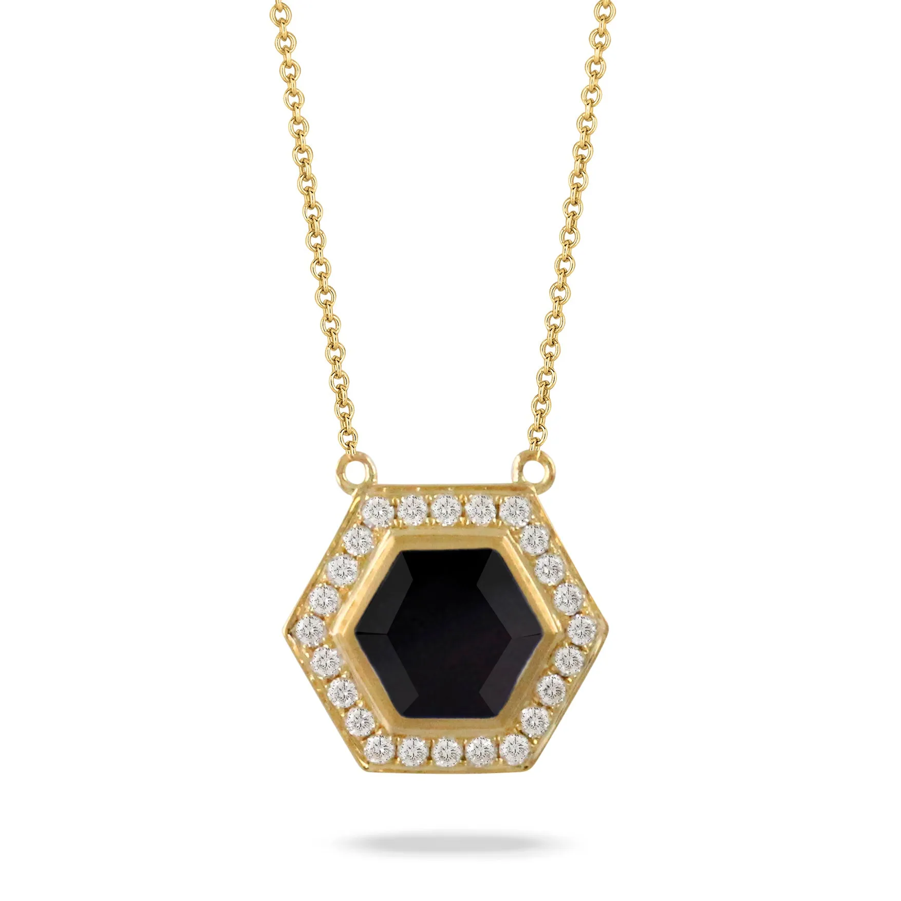 Black Onyx, 0.26ctw Diamond Necklace