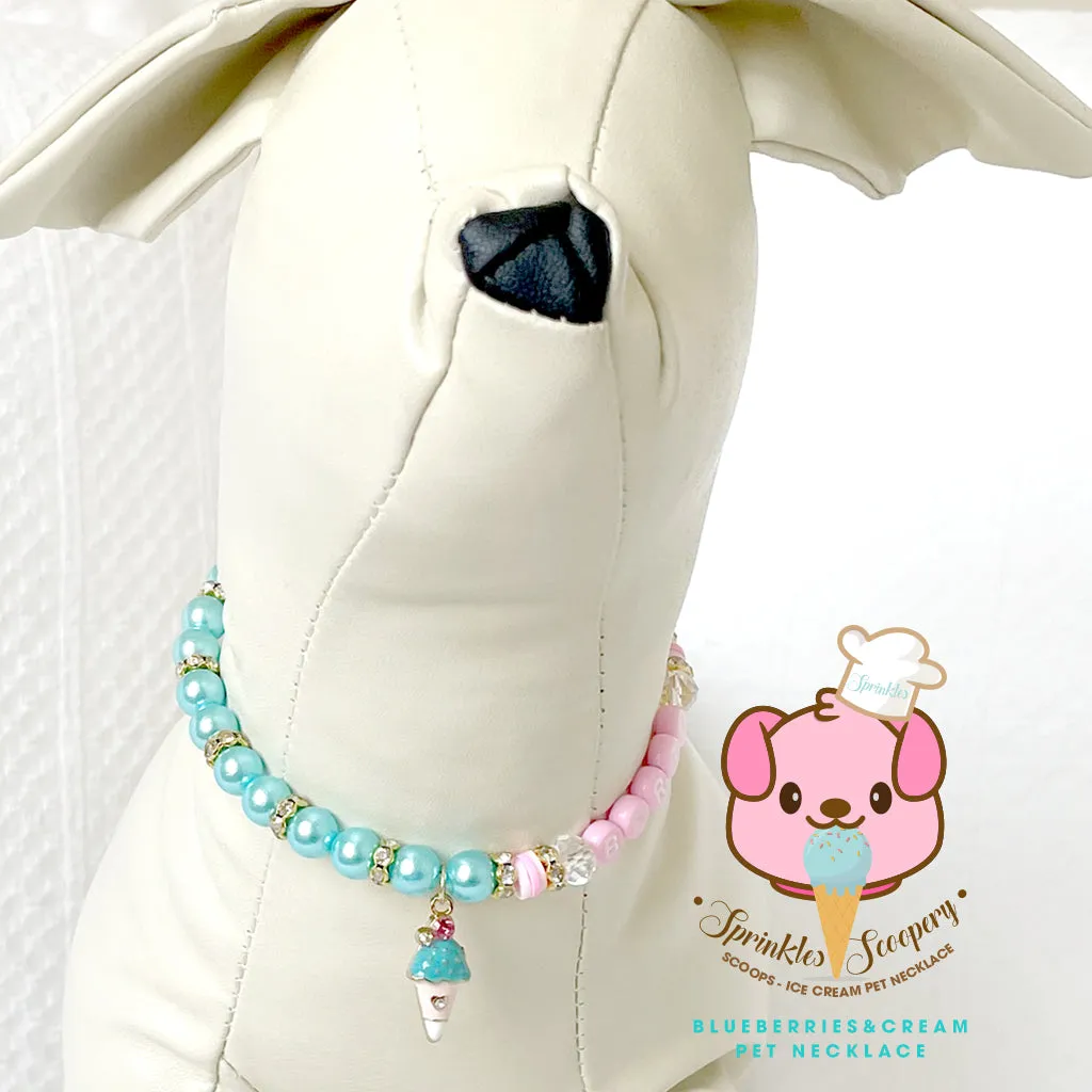 Blueberry Ice cream Pearl Dog Necklace Cat Necklace Milky Pearl Luxury Pet Jewelry