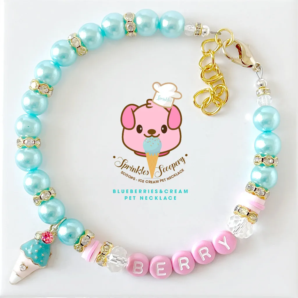 Blueberry Ice cream Pearl Dog Necklace Cat Necklace Milky Pearl Luxury Pet Jewelry