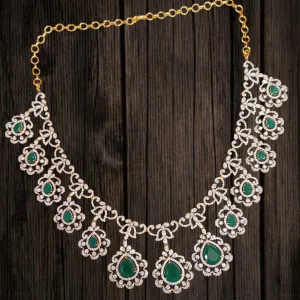 Bridal Emerald Necklace With matching Earrings By Asp Fashion Jewellery