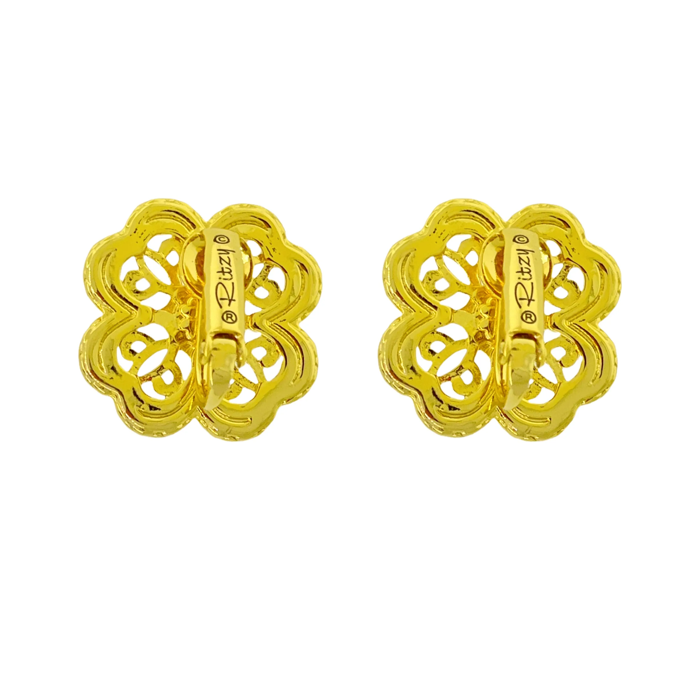 Celtic Clover Green St Patrick Earrings by Ritzy Couture DeLuxe-18k Gold Plating