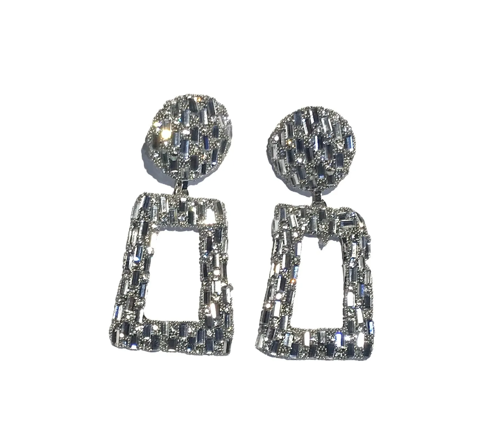 Classic Sparkly Gem Trapeze Shape Earring