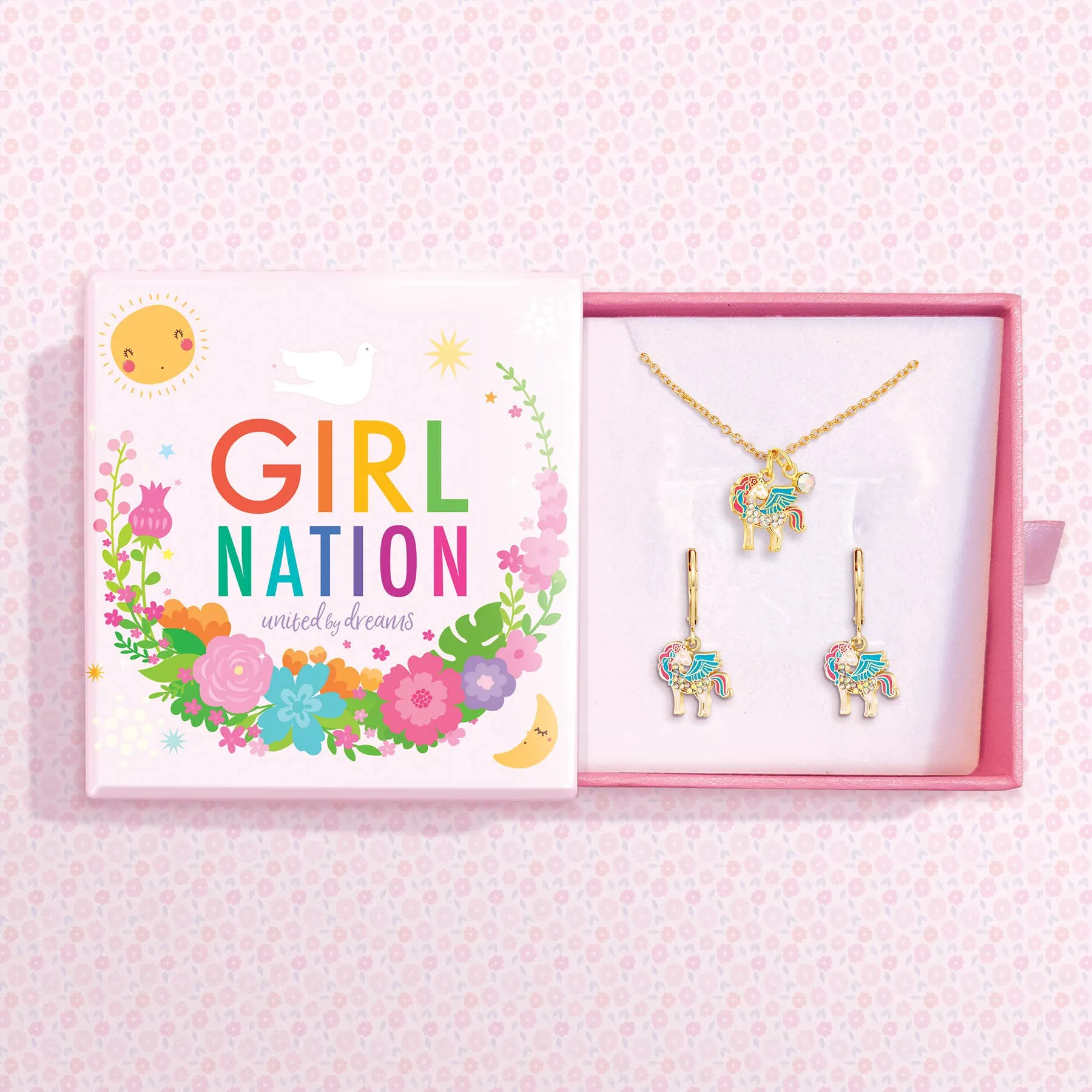 Crystal Necklace & Lever Back Gift Set | Unicorn Magic