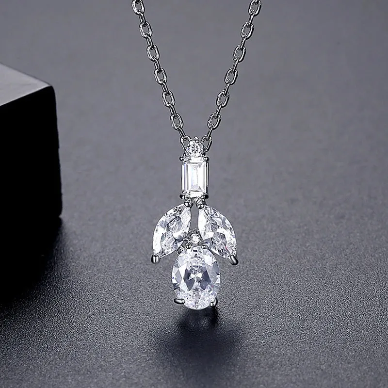 Cubic Zirconia Pendant Chain Necklace