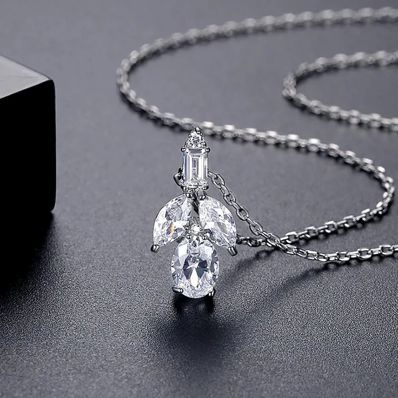 Cubic Zirconia Pendant Chain Necklace