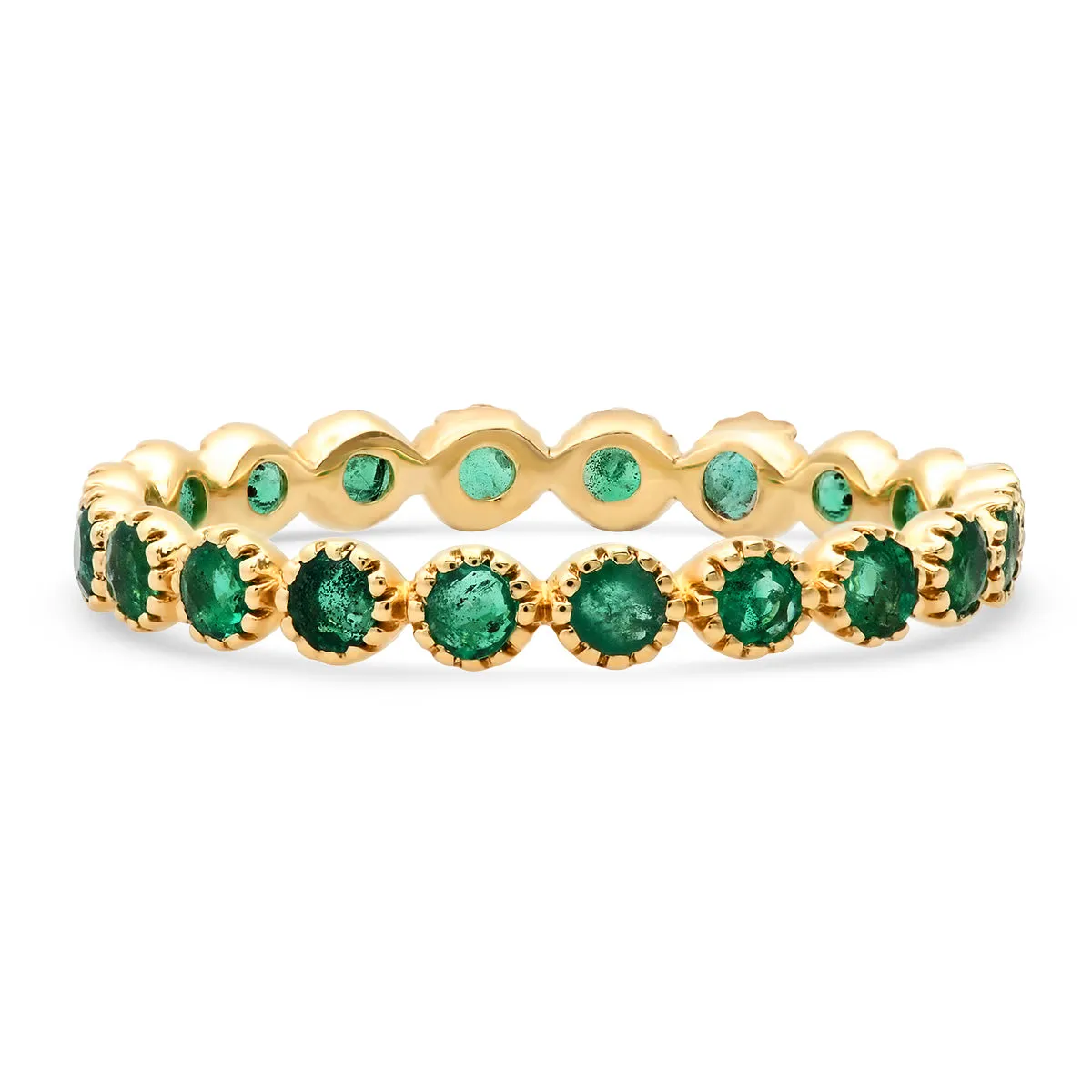 Delicate Gemstone Fleurette Stacking Eternity Band Ring