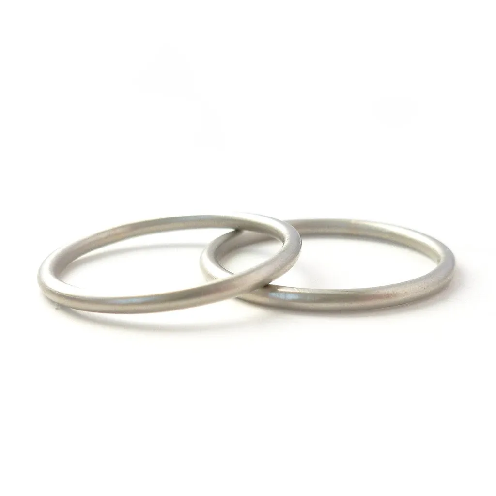 Delicate platinum stacking or wedding ring