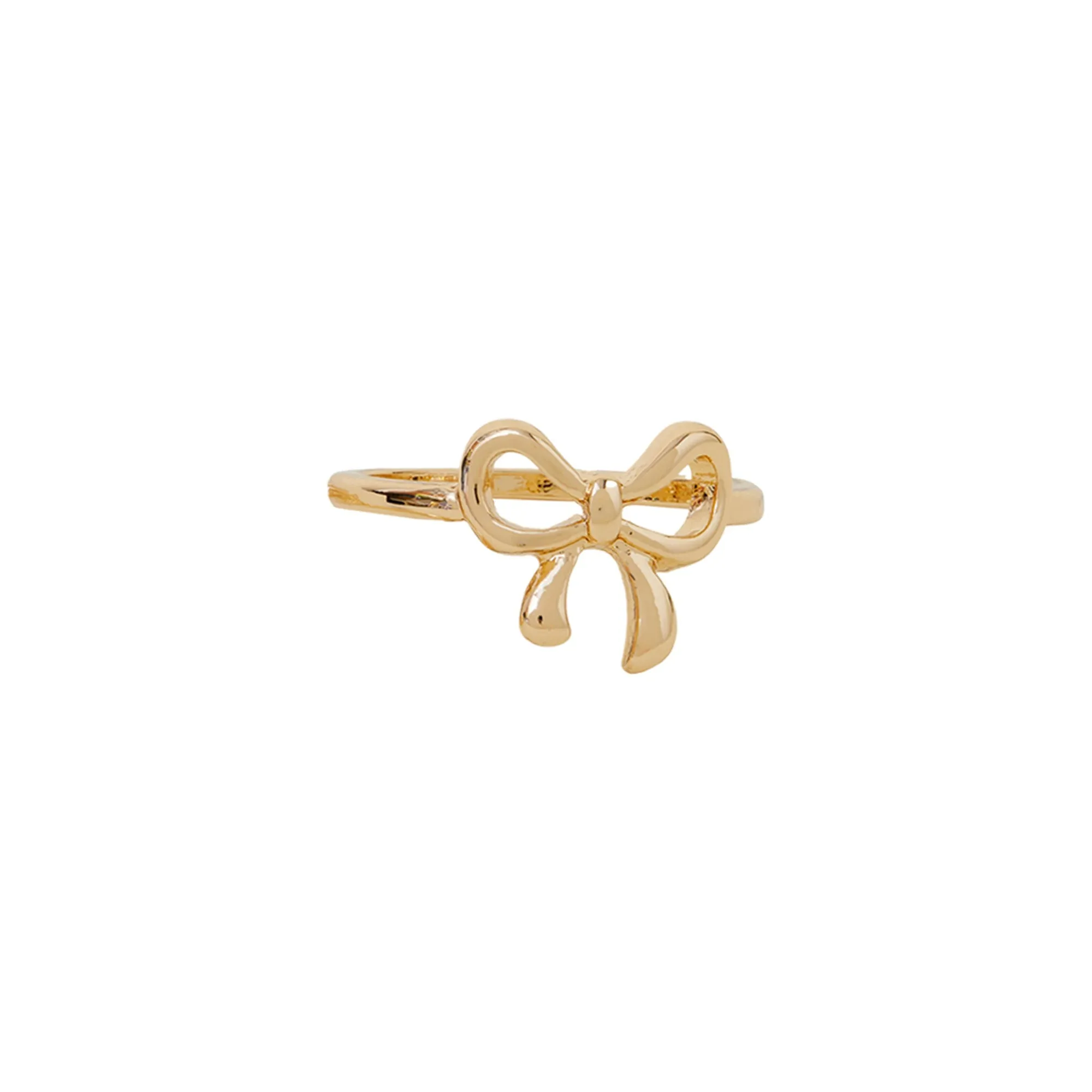 Diamante Bow Rings Gold Pack Of 2 - Small