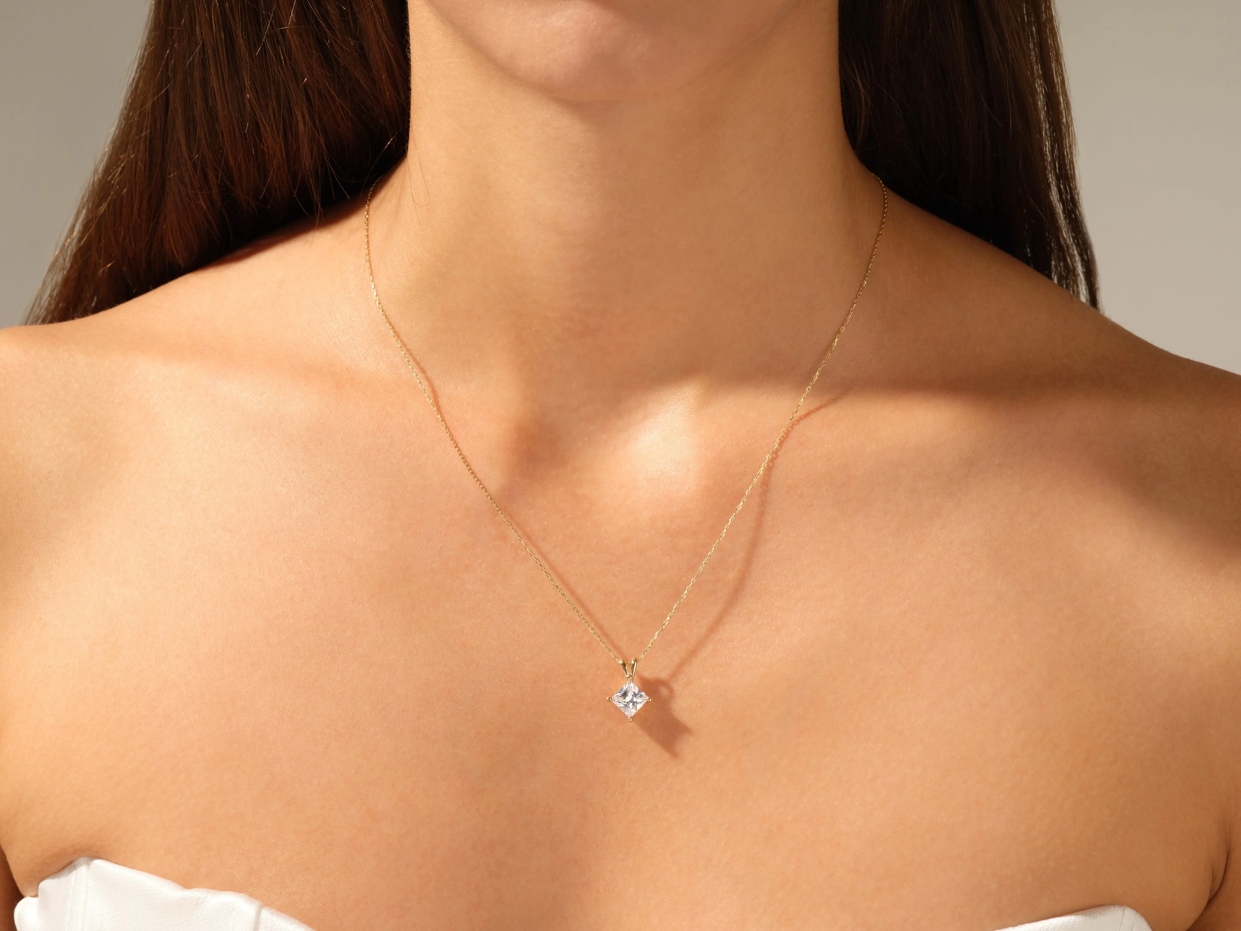 Double Bail Moissanite Solitaire Pendant (1.00 CT)