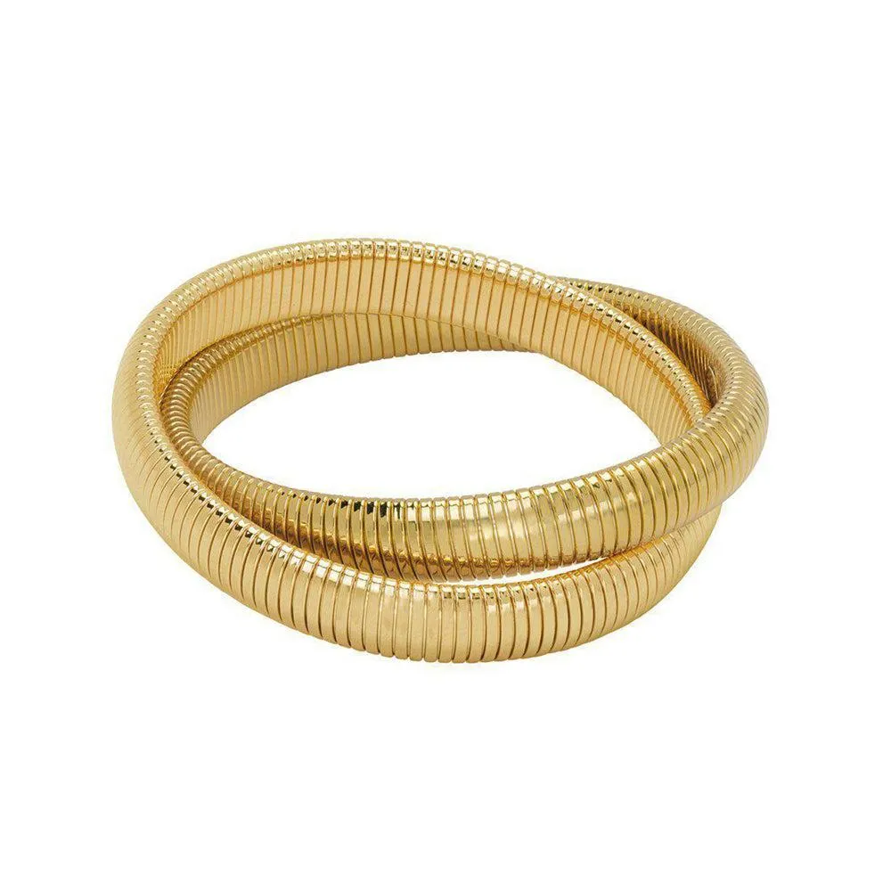 Double Medium Cobra Bracelet in Gold