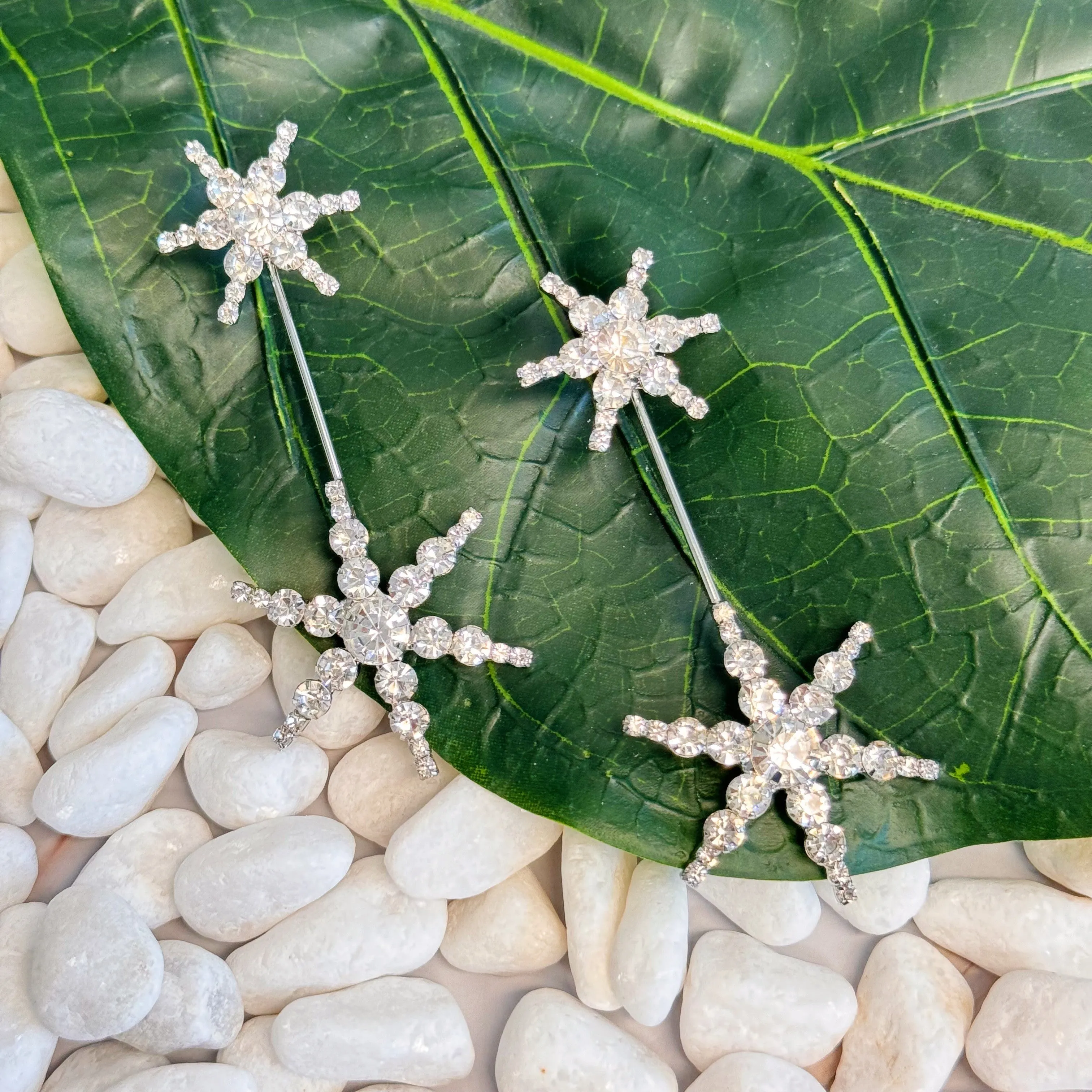 Double Starburst Statement Earrings