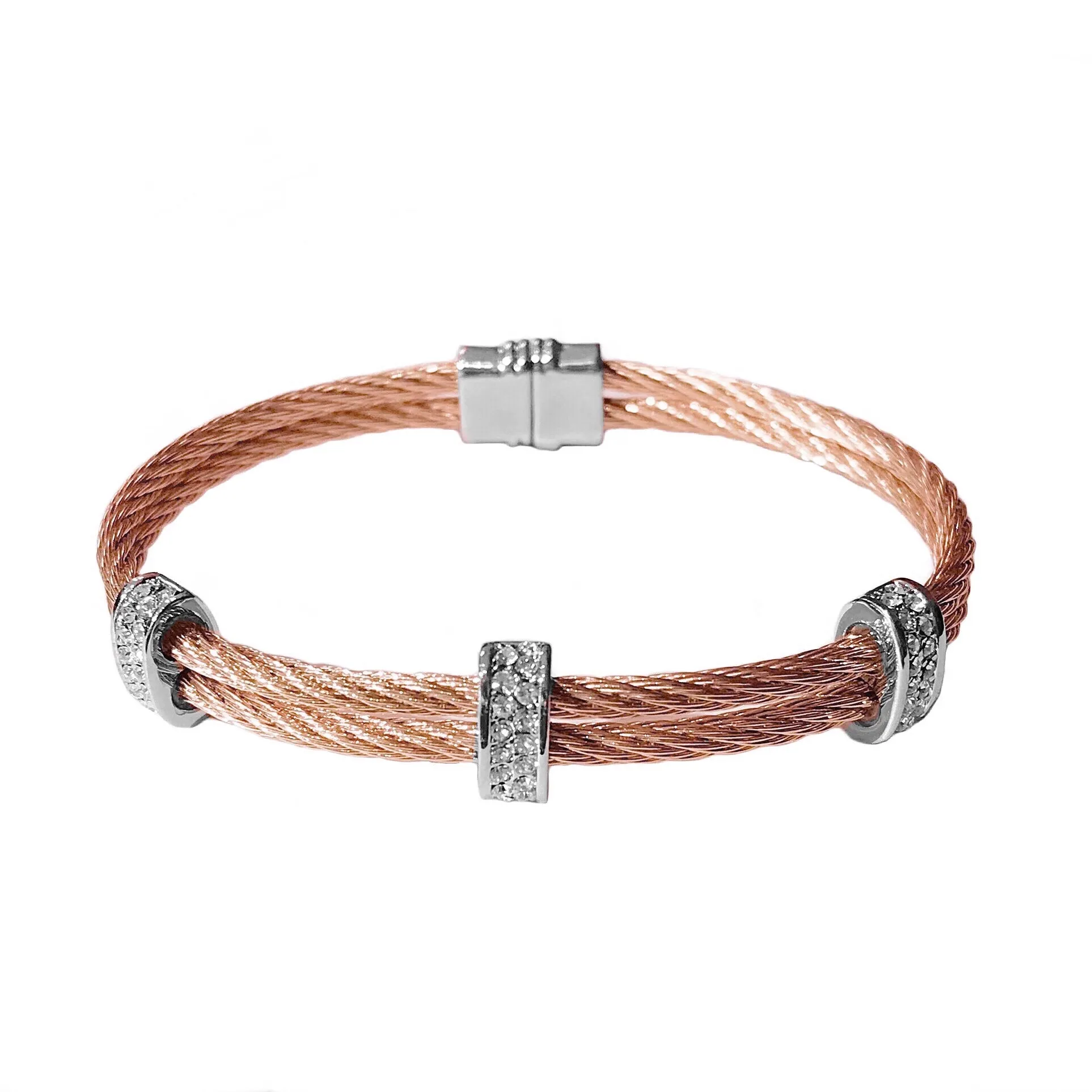 Dyana Double Cable 3 Station Bracelet