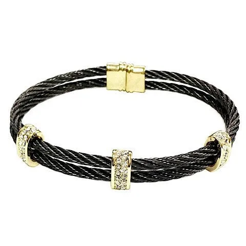 Dyana Double Cable 3 Station Bracelet