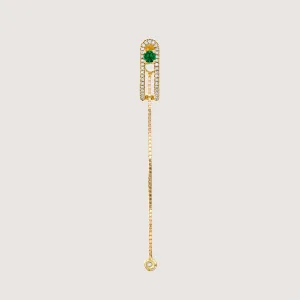 Earring 11 - Emerald & White Diamonds