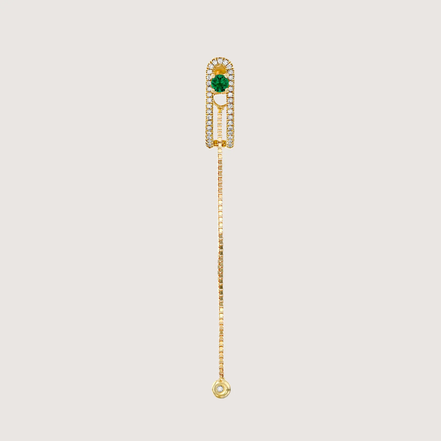 Earring 11 - Emerald & White Diamonds