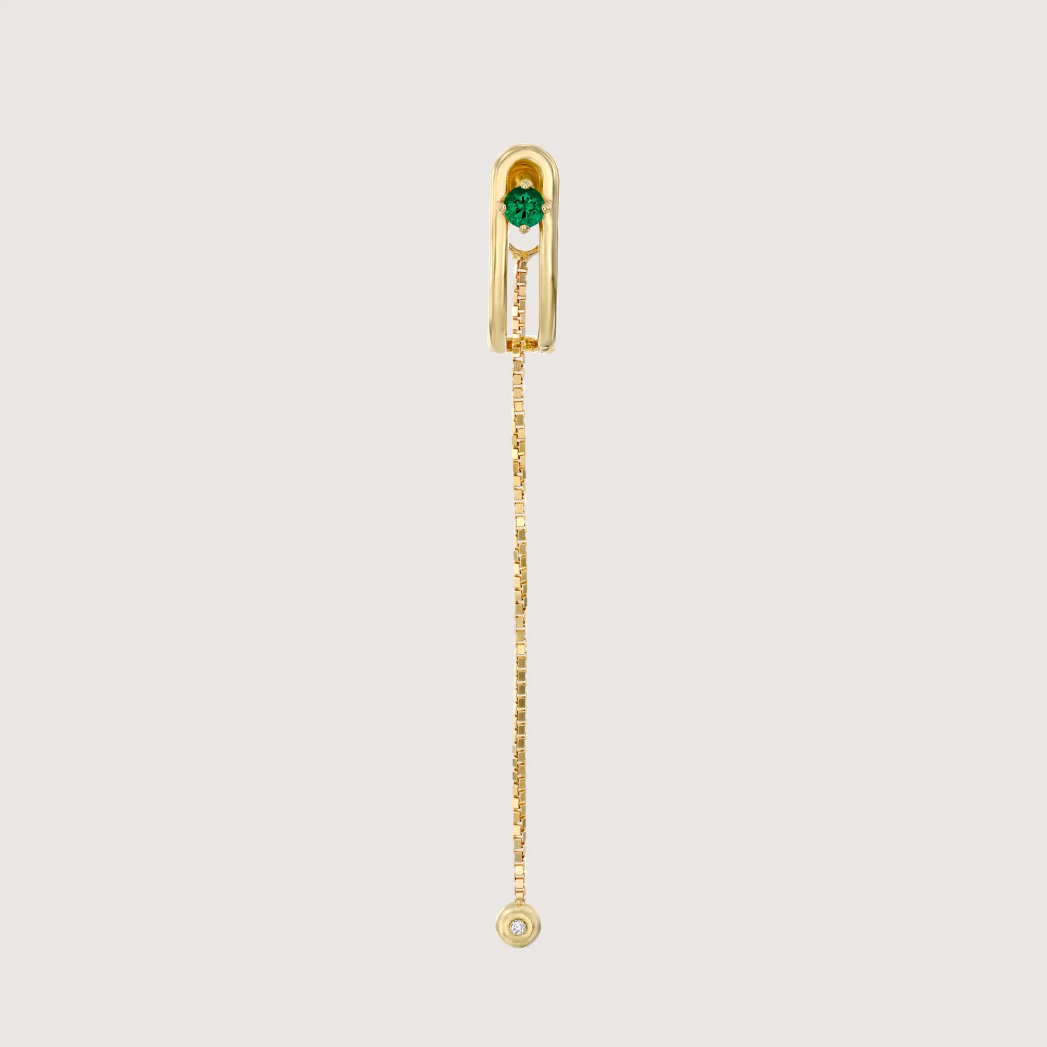 Earring 12 - Emerald & White Diamonds