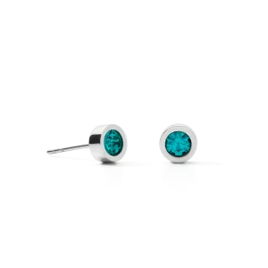 Earrings Crystal & stainless steel silver turquoise