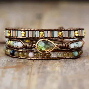 Earth Charm Wrap Bracelet