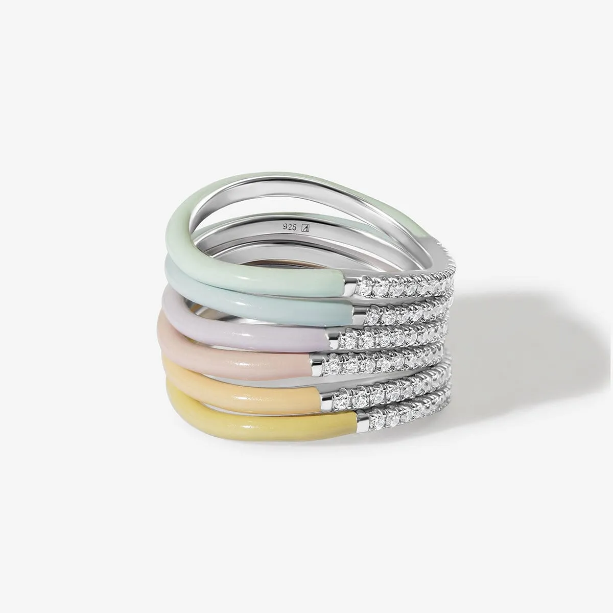 Egor enamel sherbet 6-piece ring set