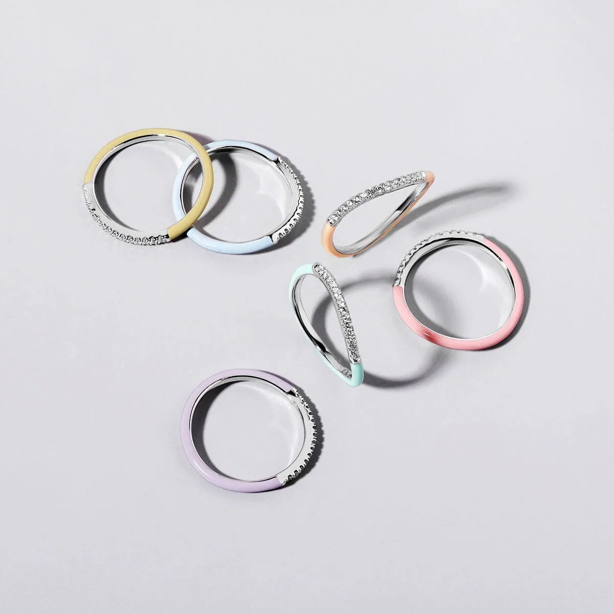 Egor enamel sherbet 6-piece ring set