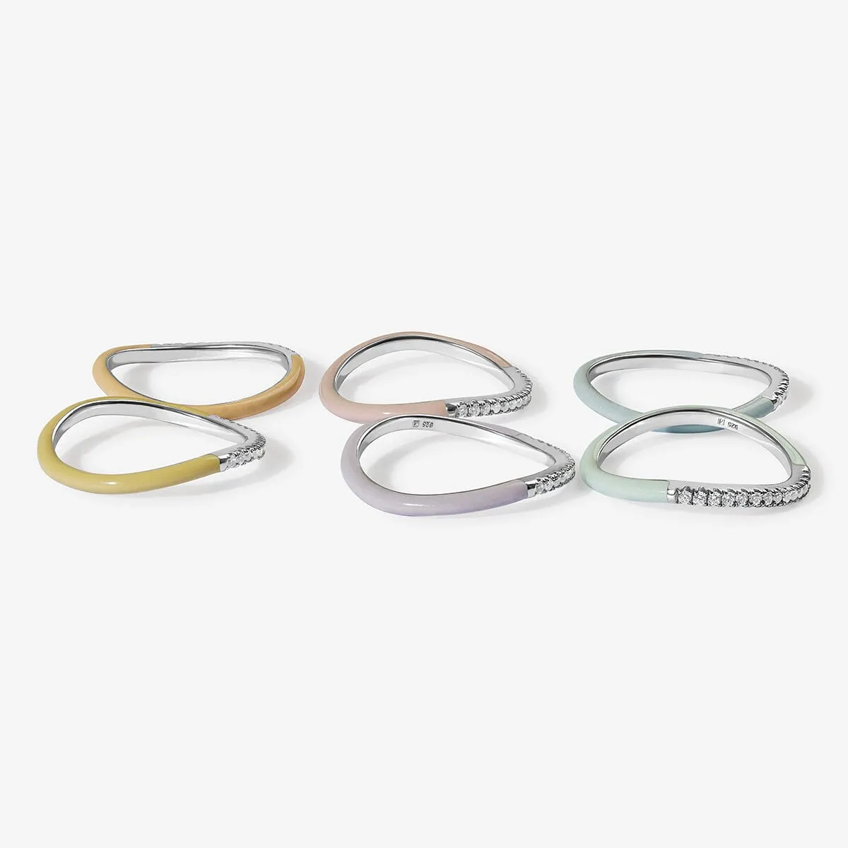 Egor enamel sherbet 6-piece ring set