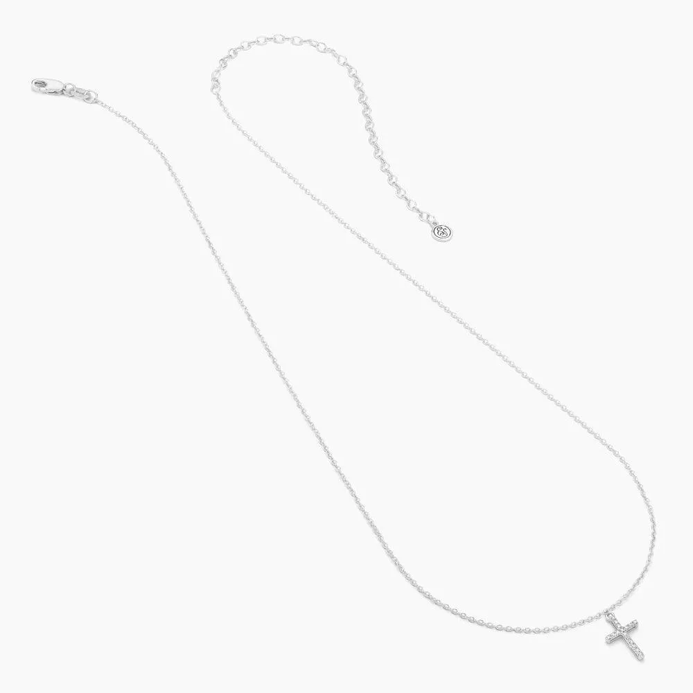 Ella Stein Believe Cross Pendant Necklace in Sterling Silver