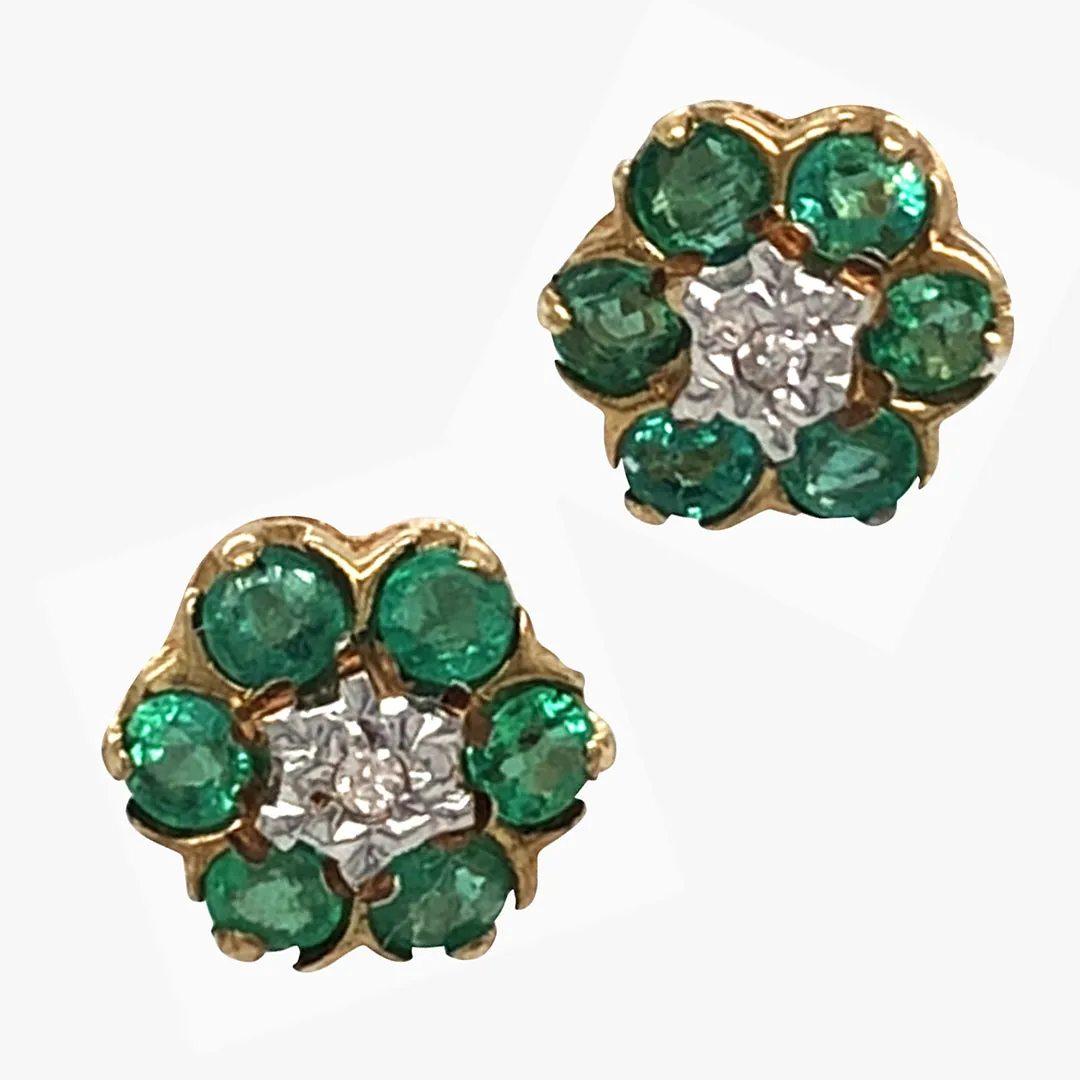 Emerald & Diamond Earrings