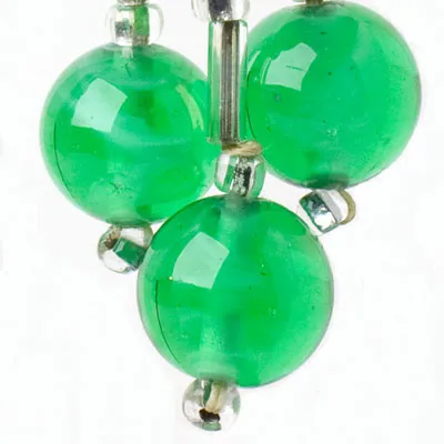 Emerald Bead & Rondelle Chandelier Earrings by Miriam Haskell