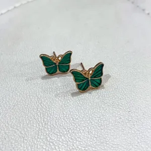 Emerald Butterfly Studs