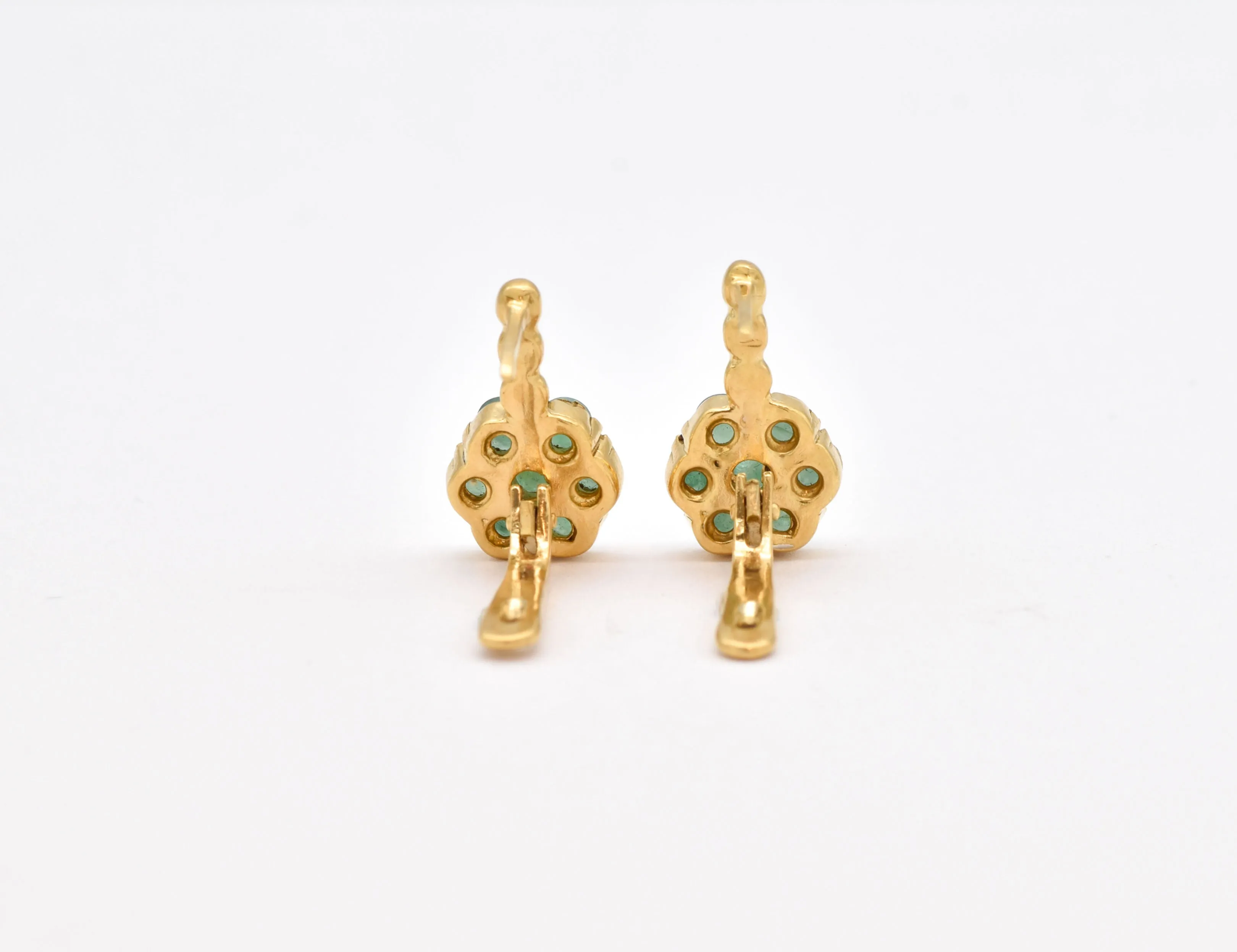 Emerald Flower Earrings - Gold Emerald Earrings - Emerald Daisy Earrings