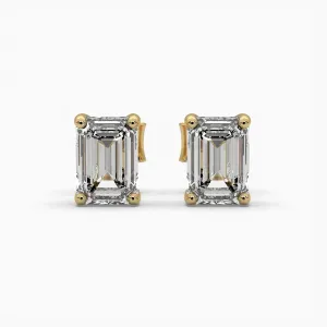 Emerald Lab Grown Diamond Stud Earrings