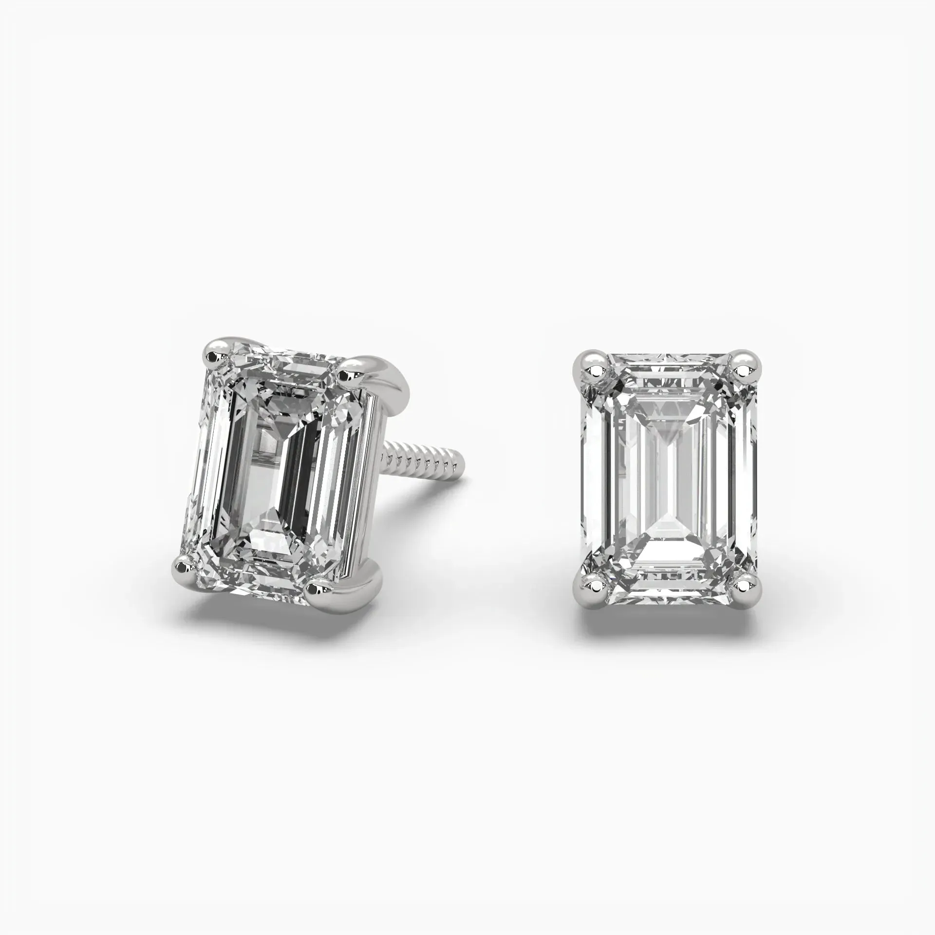 Emerald Lab Grown Diamond Stud Earrings