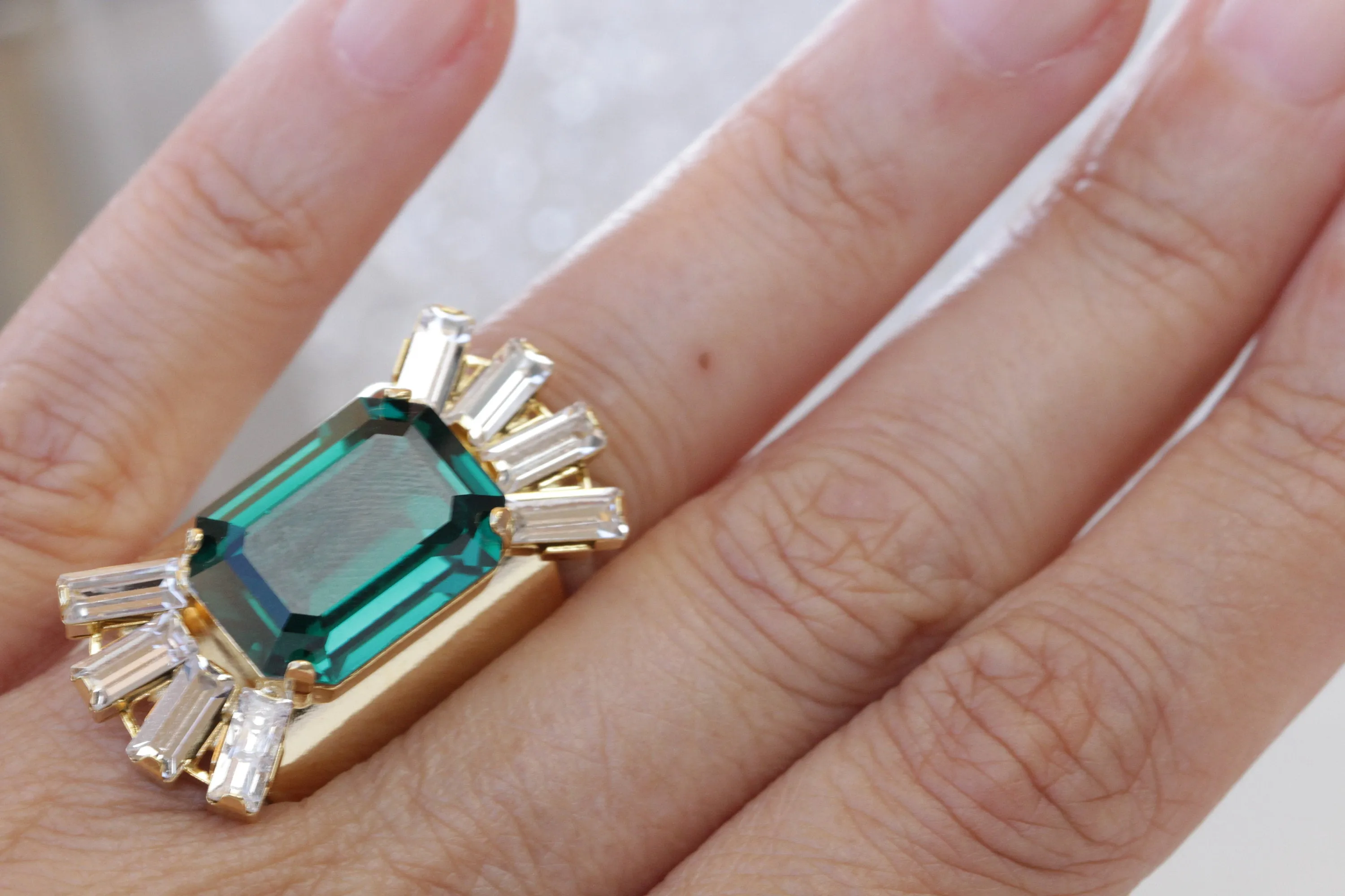 Emerald STATEMENT RING