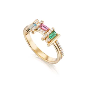 Ethereal Reine Multi-Stone 14k Gold Ring