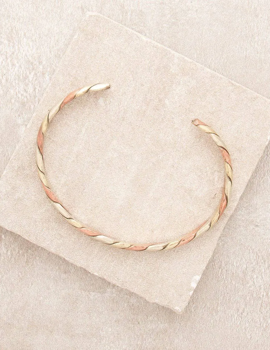 Fair Trade 3 Metal Twisted Bangle