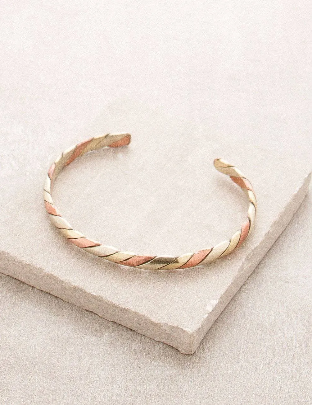 Fair Trade 3 Metal Twisted Bangle