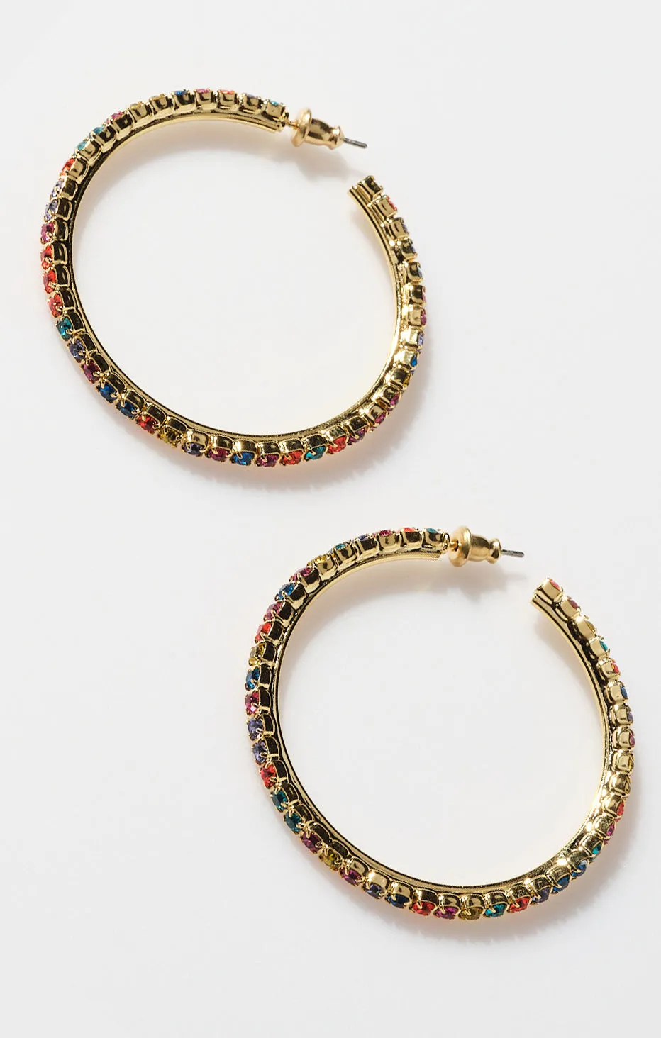 Faithy Jewels Cammy Hoop Earrings ~ Bright Rainbow