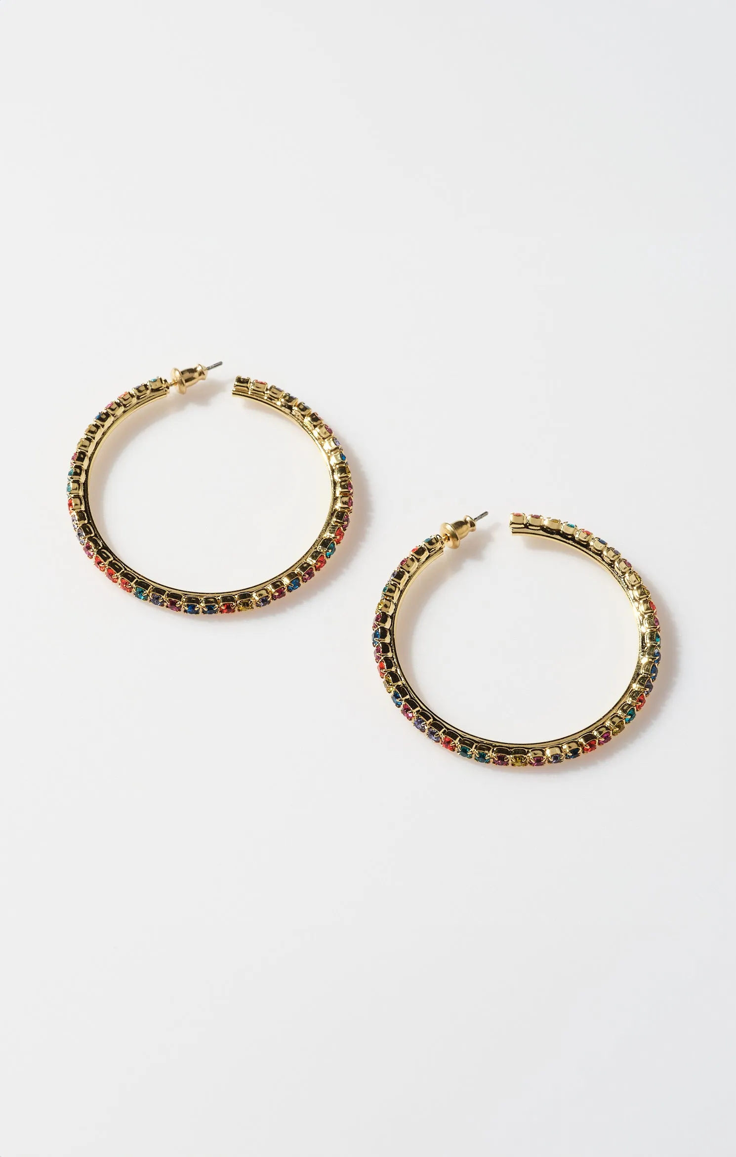 Faithy Jewels Cammy Hoop Earrings ~ Bright Rainbow