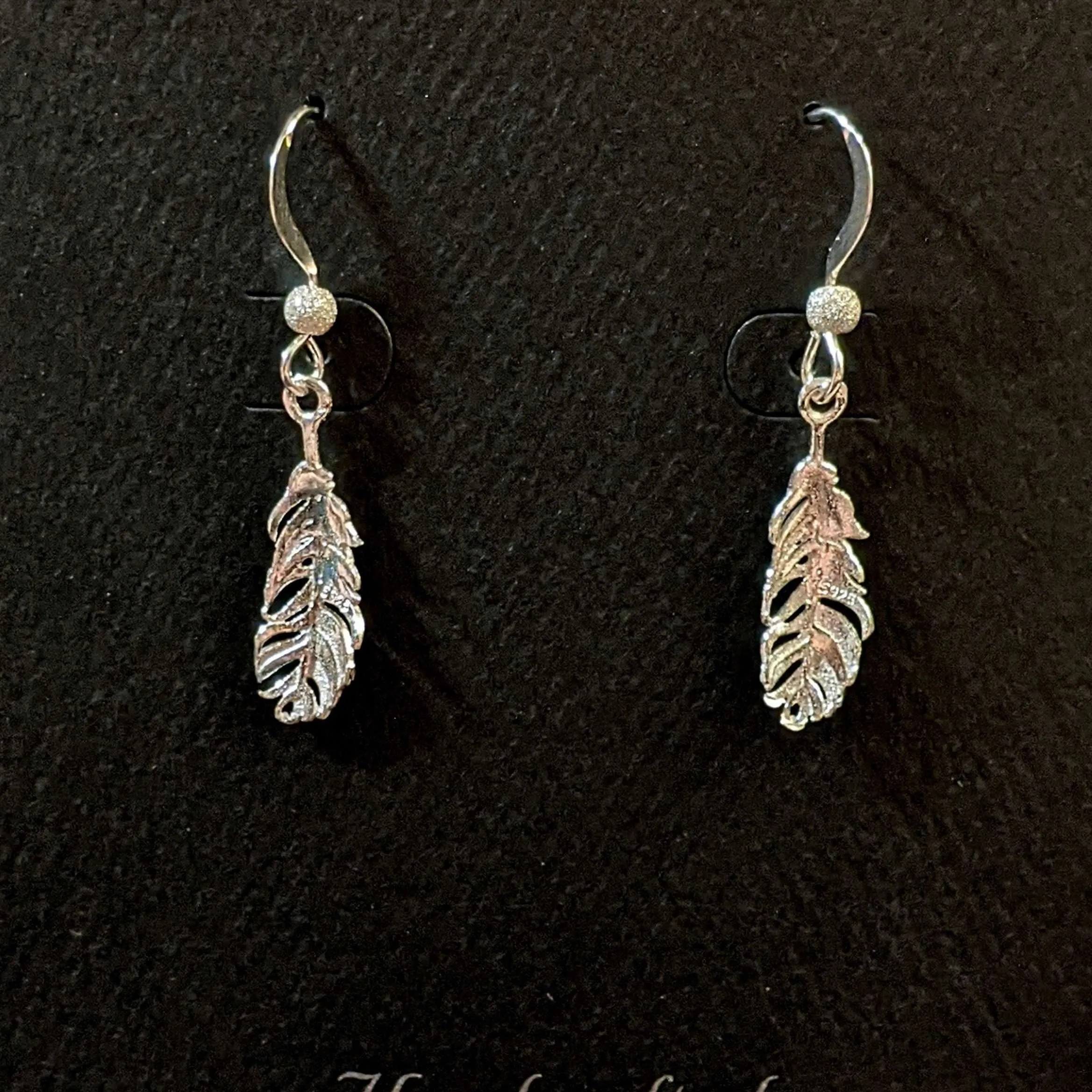 Feather Sterling Silver dangle earrings