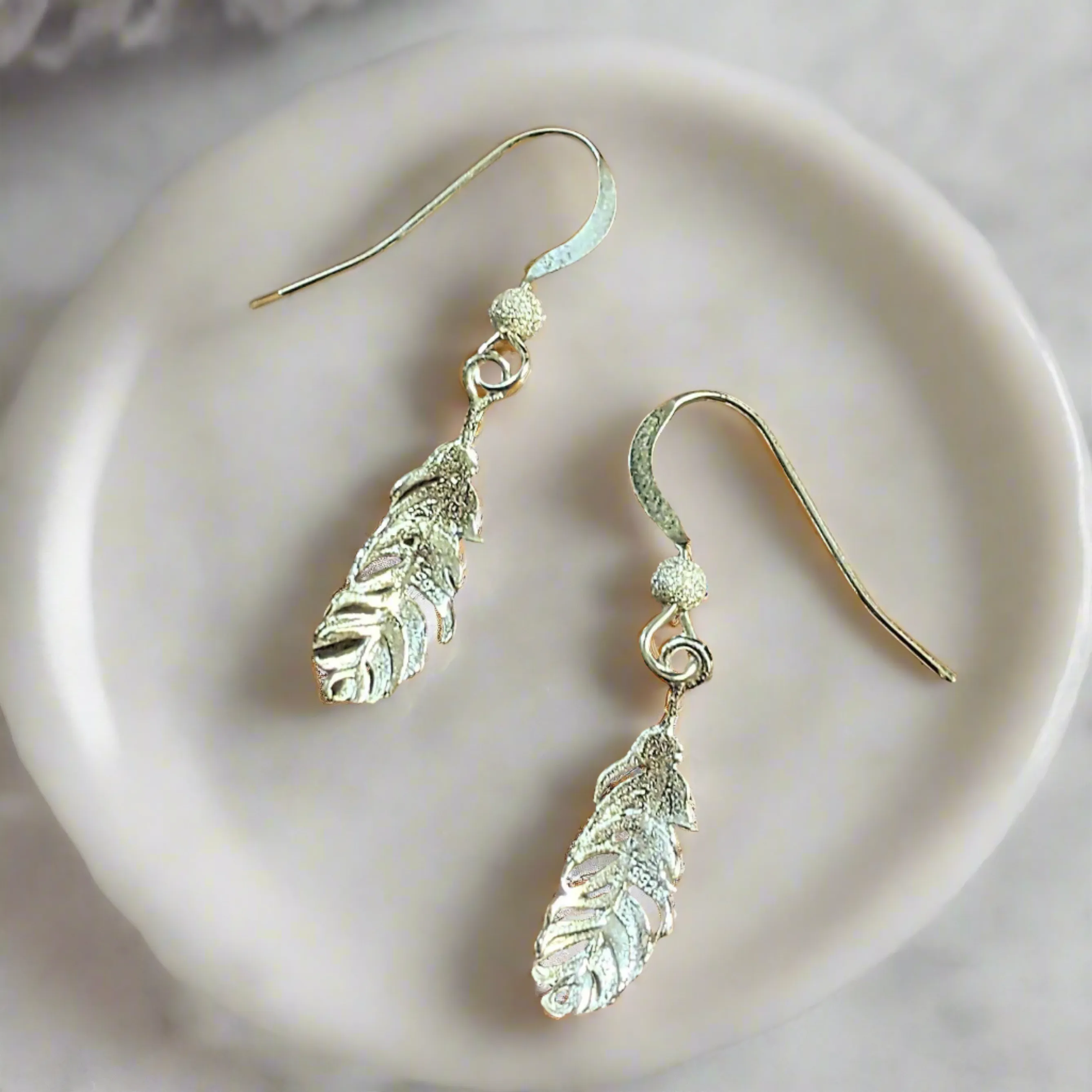 Feather Sterling Silver dangle earrings