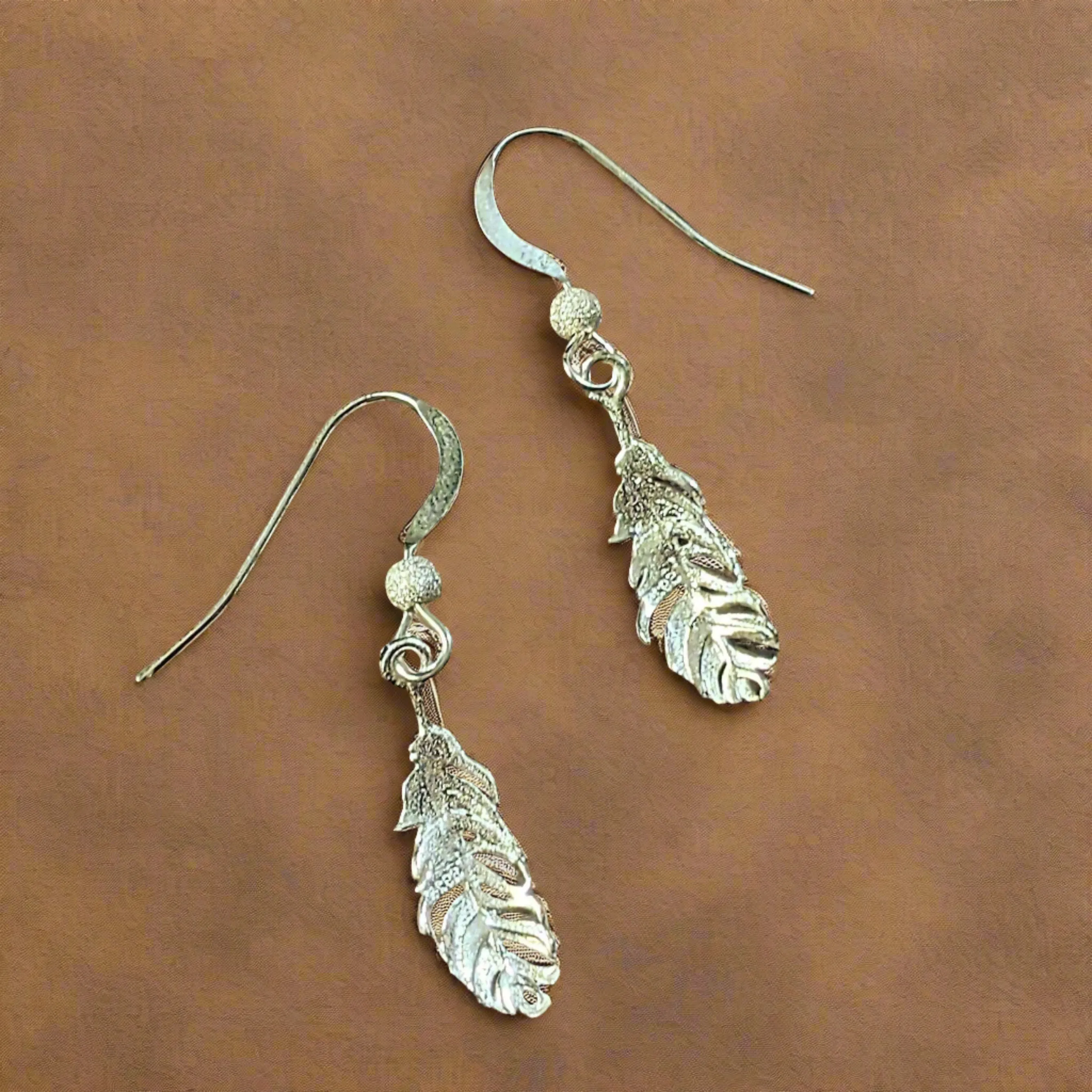 Feather Sterling Silver dangle earrings