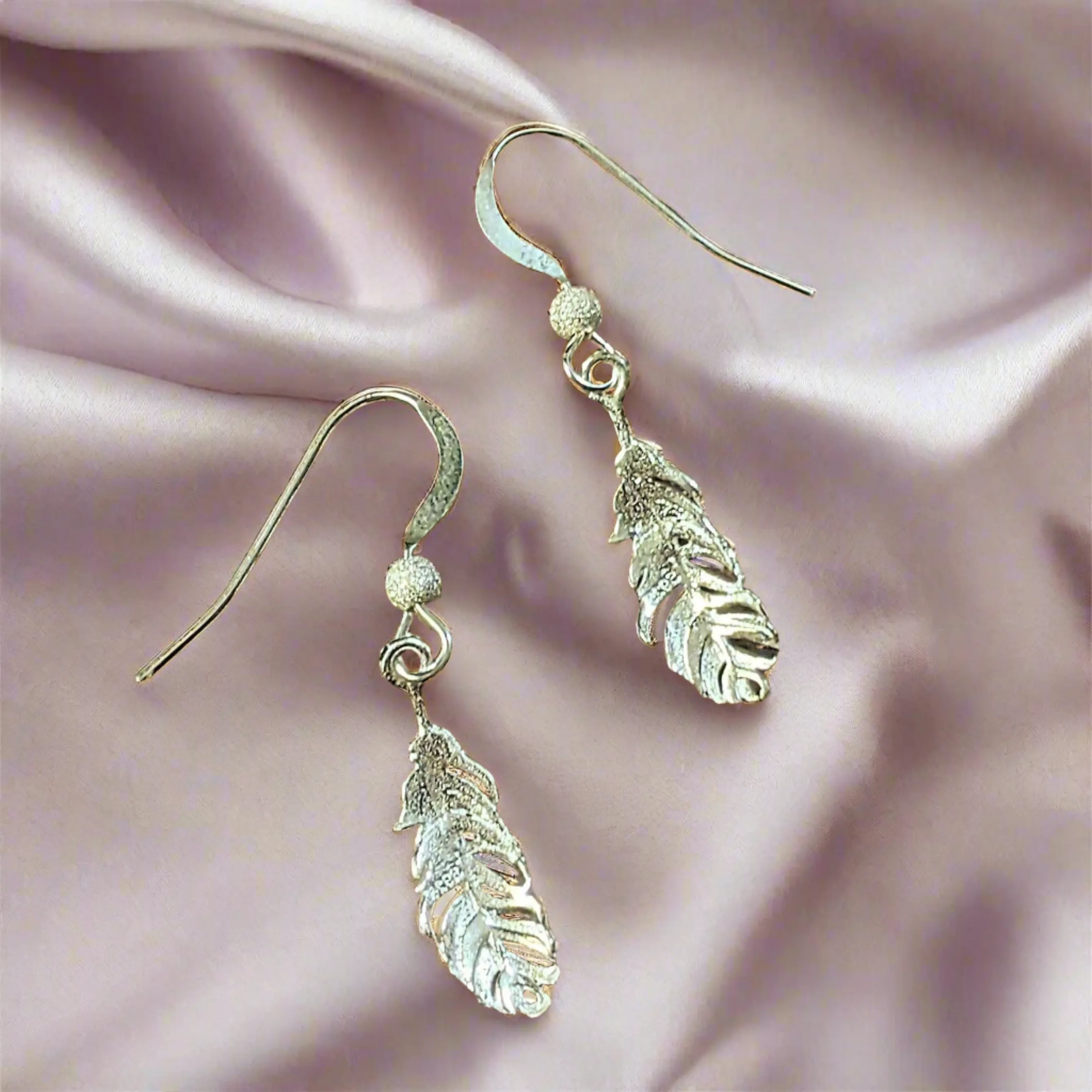 Feather Sterling Silver dangle earrings