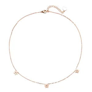 Forget-Me-Not Charm Necklace Rose Gold