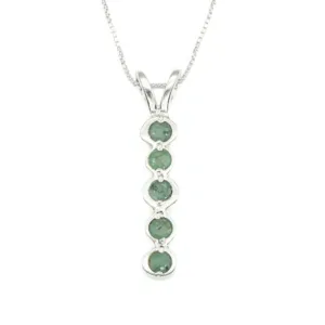 Genuine Emerald Pendant - Long Green Pendant - May Birthstone Necklace