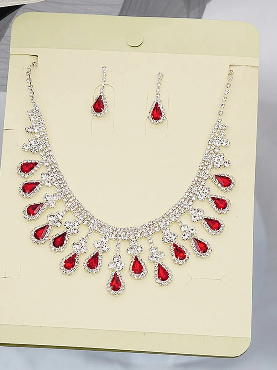 Glamorous Crystal Rhinestone Pageant Jewelry Set MSE00132