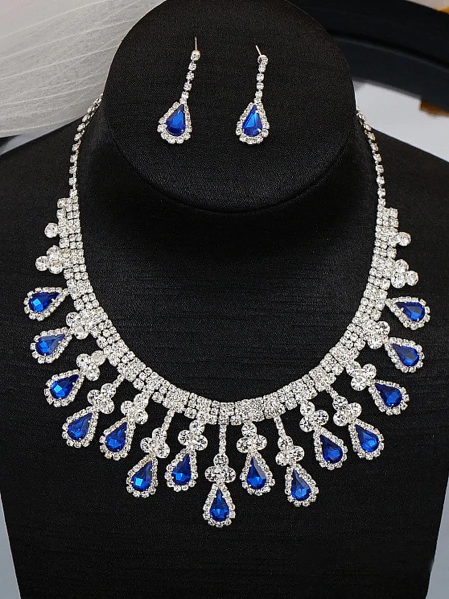 Glamorous Crystal Rhinestone Pageant Jewelry Set MSE00132