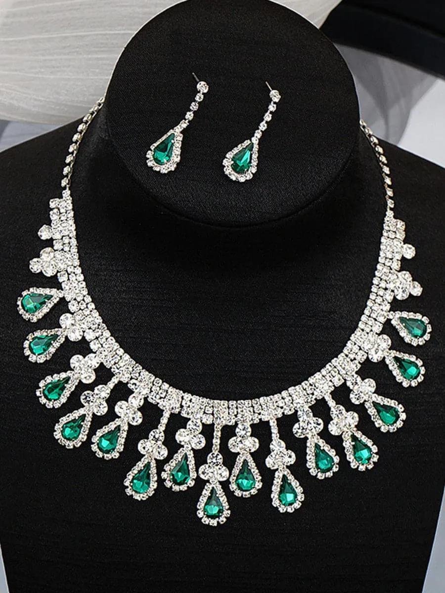 Glamorous Crystal Rhinestone Pageant Jewelry Set MSE00132